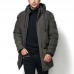 Mens Plus Size Thickened Warm Hooded Mid Long Winter Padded Jacket Parka