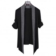 Mens Casual Breathable Knitted Stitching Cotton Cardigans