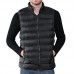 Mens Winter Lightweight Thin Sleeveless Jacket Zipper Solid Color Warm Vest