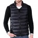 Mens Winter Lightweight Thin Sleeveless Jacket Zipper Solid Color Warm Vest