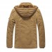 Mens Winter Cotton Thick Fleece Multifunction Pockets Drawstring Warm Jacket