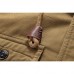 Mens Winter Cotton Thick Fleece Multifunction Pockets Drawstring Warm Jacket