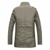 Mens Water Repellent Windproof Stand Collar Jacket Solid Color Trench Coat