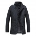 Mens Water Repellent Windproof Stand Collar Jacket Solid Color Trench Coat