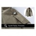 Mens Water Repellent Windproof Stand Collar Jacket Solid Color Trench Coat