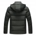 Mens Winter Thick Warm Fleece Hooded Jacket Casual Solid Color Coats