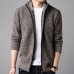 Men's Wool Casual Breathable Comfy Fit Pure Color Long Sleeve Sweater Cardigans