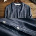 Men's Vintage Loose Comfy Solid Color Button Fly Stand Collar Long Sleeve Casual T-shirts