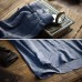 Men's Vintage Loose Comfy Solid Color Button Fly Stand Collar Long Sleeve Casual T-shirts