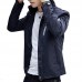 Mens Spring Autumn Letter Printing Solid Color Stylish Zipper Windbreaker Hooded Jacket