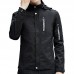 Mens Spring Autumn Letter Printing Solid Color Stylish Zipper Windbreaker Hooded Jacket