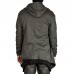 Mens Fashion Mid Long Avant-garde Irregular Hem Solid Color Pockets Hooded Cardigans