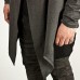 Mens Fashion Mid Long Avant-garde Irregular Hem Solid Color Pockets Hooded Cardigans