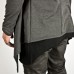 Mens Fashion Mid Long Avant-garde Irregular Hem Solid Color Pockets Hooded Cardigans