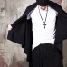 Mens Mid Length Knit Asymmetric Long Shawl Pockets Solid Black Cardigans