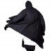 Mens Mid Length Knit Asymmetric Long Shawl Pockets Solid Black Cardigans