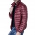 Mens Winter Lightweight Warm Padded Jacket Solid Color Stand Collar Coat