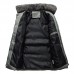 Mens Winter Thick Warm Fur Lapel Quilted Padded Jacket