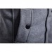 Mens Stand Collar Multi-pocket Jacket Casual Black Coat Sweater