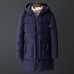 Mens Winter Mid Long Hooded Padded Jacket Parka