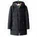 Mens Winter Mid Long Hooded Padded Jacket Parka