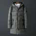 Mens Winter Mid Long Hooded Padded Jacket Parka