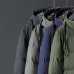 Mens Winter Mid Long Hooded Padded Jacket Parka