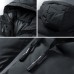 Mens Winter Mid Long Hooded Padded Jacket Parka