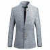 Mens Stand Collar Casual Slim Gentleman British Style Jacket Coats