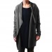 Mens Essential Casual Oversized Stitching Solid Color Long Turn Down Collar Sweatshirts Cardigans