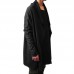 Mens Essential Casual Oversized Stitching Solid Color Long Turn Down Collar Sweatshirts Cardigans