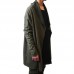 Mens Essential Casual Oversized Stitching Solid Color Long Turn Down Collar Sweatshirts Cardigans