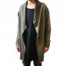 Mens Essential Casual Oversized Stitching Solid Color Long Turn Down Collar Sweatshirts Cardigans