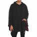 Mens Fashion Bat Style Casual Hooded Cloak Solid Color Pockets Cardigans