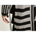 Mens Black White Patchwork Mid Long Style Fashion Casual Knit Cardigans