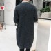 Men Comfy Mid-Length Knit Loose Breathable Pockets Solid Color Cardigans