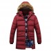 Mens Winter Mid Length Thickened Buttons Solid Color Warm Padded Jacket