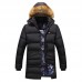 Mens Winter Mid Length Thickened Buttons Solid Color Warm Padded Jacket