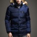 Mens Winter Mid Length Thickened Buttons Solid Color Warm Padded Jacket