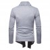 Men Casual Brief Mid Length Turn-down Collar Solid Color Thin Cardigans