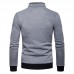 Mens Casual  Multifunction Pockets Zipper Thick Stitching Top Long Sleeve Solid Color Coats