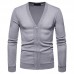 Mens Brief Breathable V Neck Zipper Long Sleeve Slim Cardigans Casual Coats