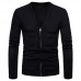 Mens Brief Breathable V Neck Zipper Long Sleeve Slim Cardigans Casual Coats