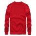 Mens 100% Cotton Solid Color O-Neck Collar Knitted Pullovers Sweaters