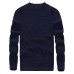 Mens 100% Cotton Solid Color O-Neck Collar Knitted Pullovers Sweaters