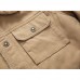 Mens Plus Size Lapel Collar Fleece Warm Chest Pocket Winter Jacket