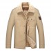 Mens Plus Size Lapel Collar Fleece Warm Chest Pocket Winter Jacket