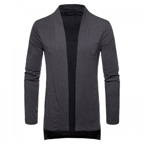 Men's Mid-Long Solid Color Comfortable Cardigans for Men