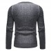 Mens Stitching Color Pullovers Tops Wrinkle O-Neck Collar Sweaters