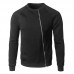 Mens Stitching Side Zipper Round Neck Street Style Solid Color Cardigans